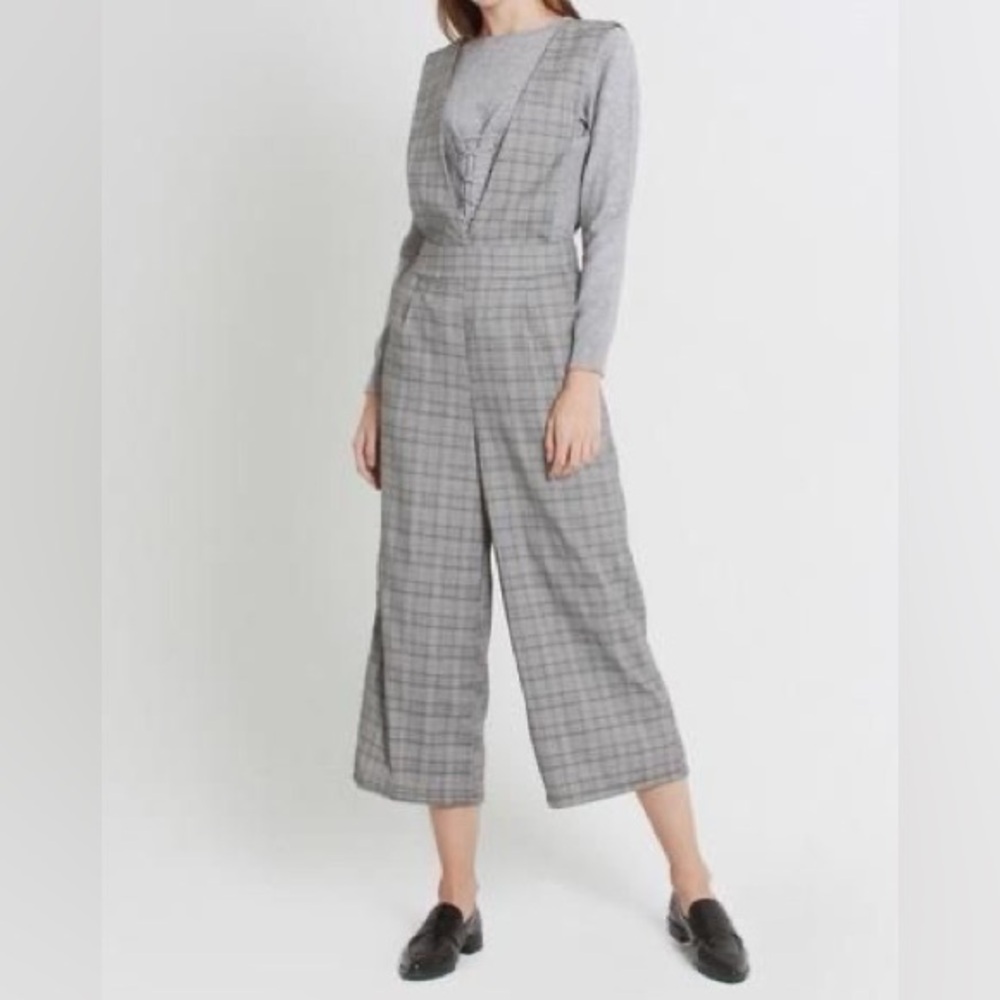 All:Row Glen Plaid Overalls size large